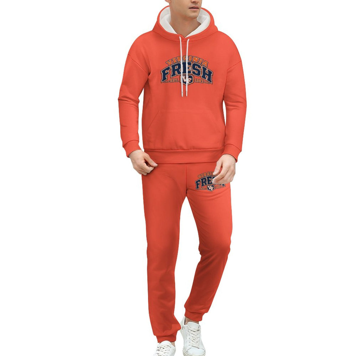VA FRESH — Virginia Fresh / Est. 1993 — Hoodie & Jogger Set — Colorful Orange