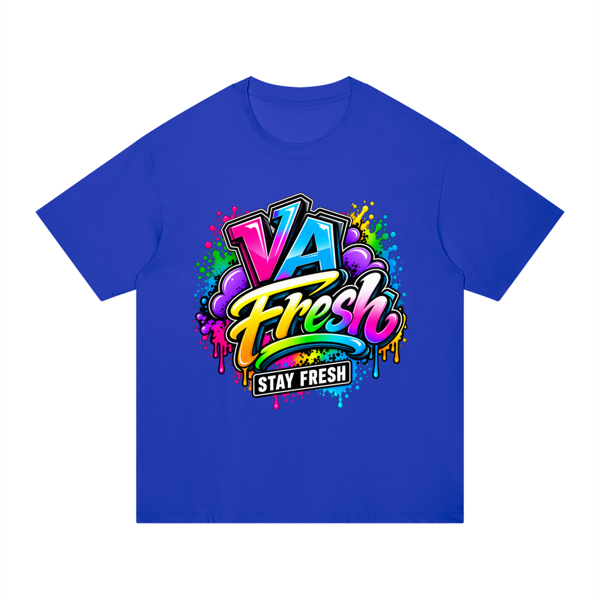 VA FRESH Graffiti / Stay Fresh Tee in Colorful Blue — product view 1